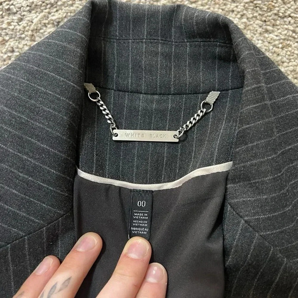 White House Black Market Blazer Jacket Womens Peplum Pearl Cufflinks Office Work - Picture 5 of 12